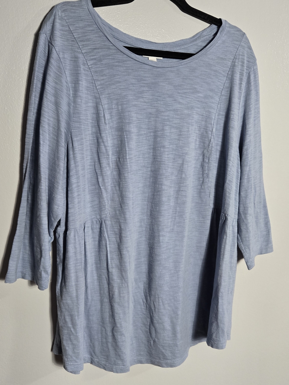 J. Jill Weend Periwinkle Blue Cotton Modal Slub Knit 3/4 Sleeve Top Size 2X - Picture 2 of 6